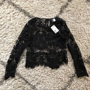 H&M Black Lace Top
